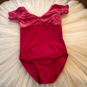 Wear Moi velvet cap sleeve leotard